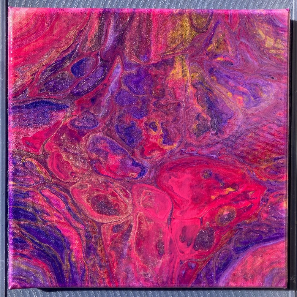 Duende 8"x8" Painting by Color Fluent Art (Pink/Purple/Gold)